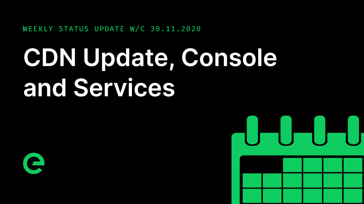 Weekly Update: W/C 30th November, 2020