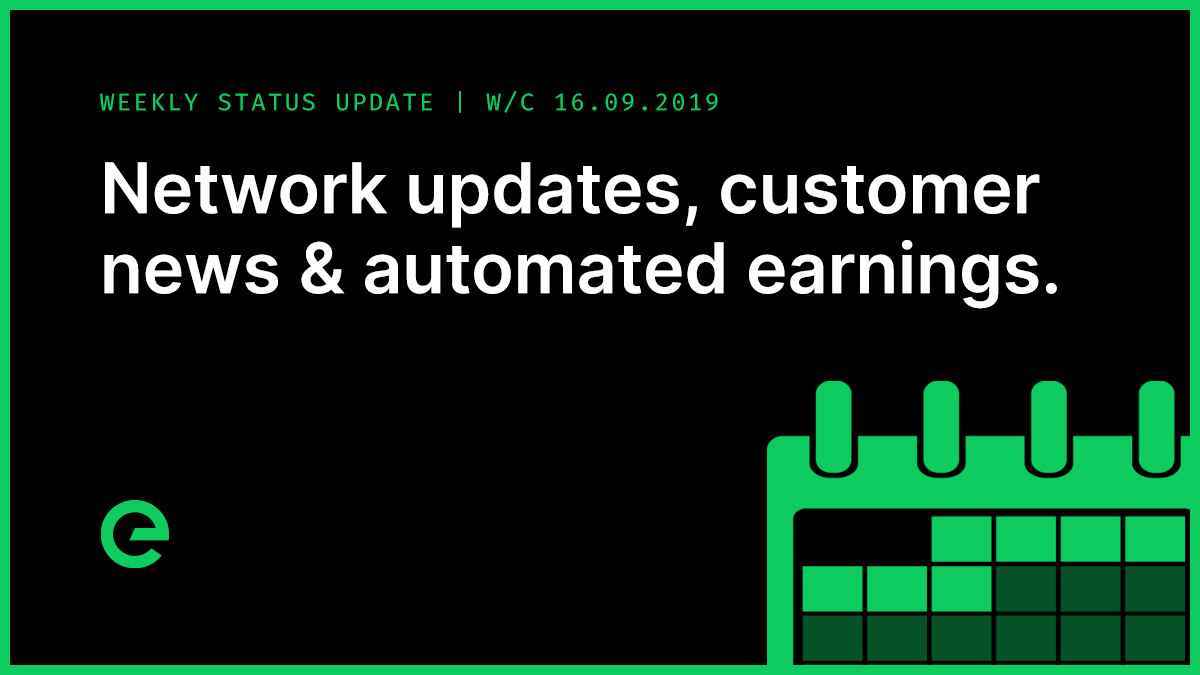 Weekly Update: W/C 16th September, 2019