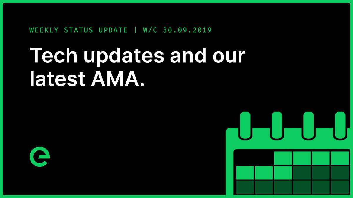 Weekly Update: W/C 30th September, 2019