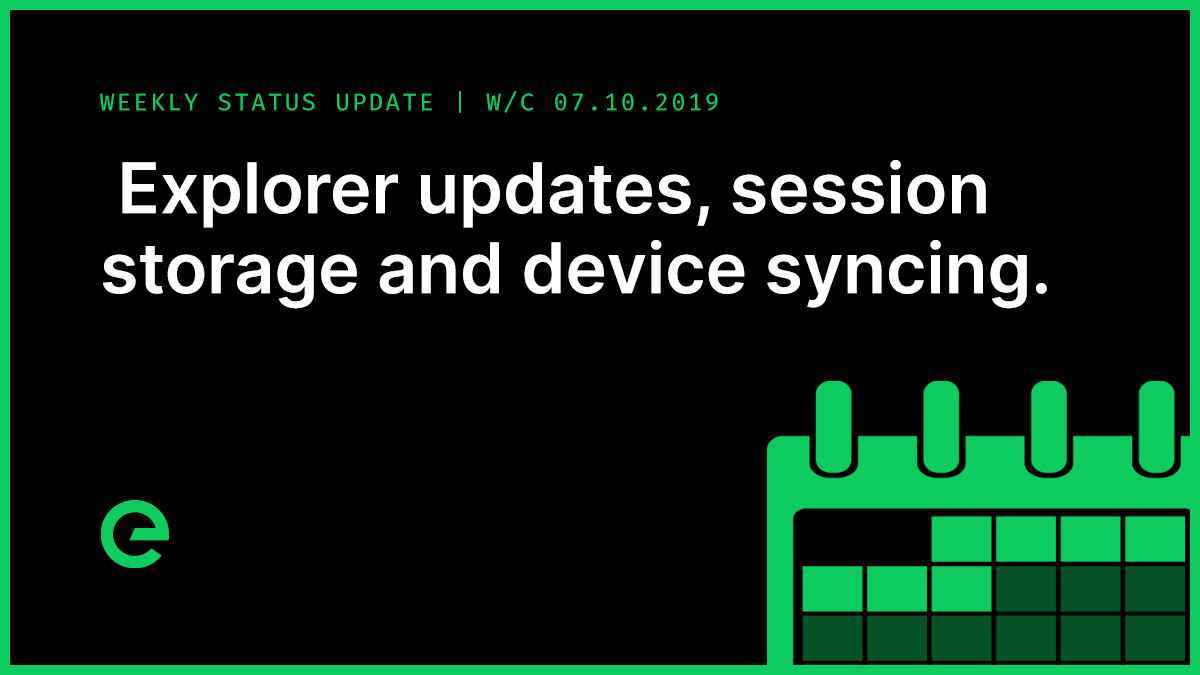 Weekly Update: W/C 07th October, 2019