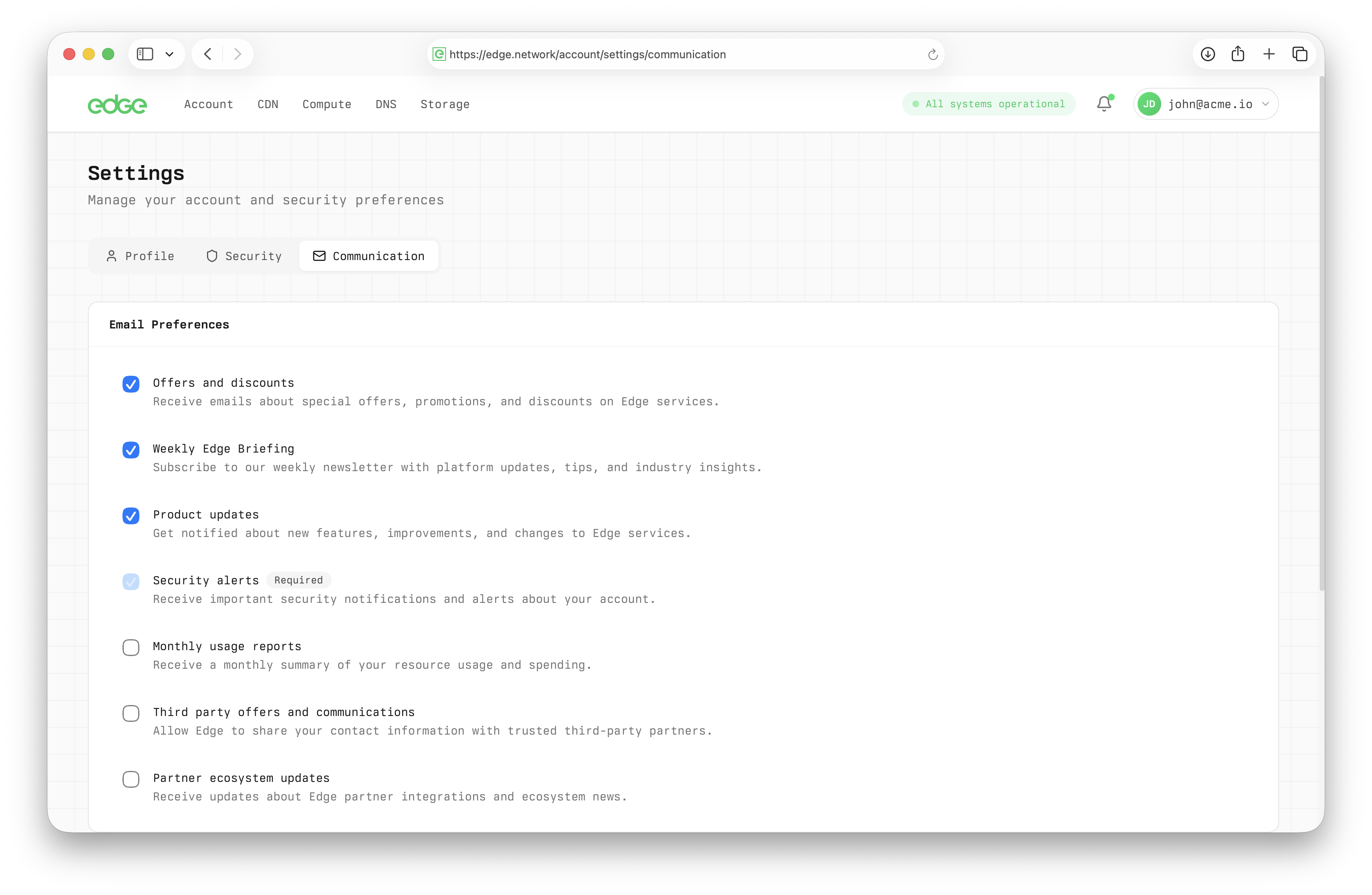 Notification preferences