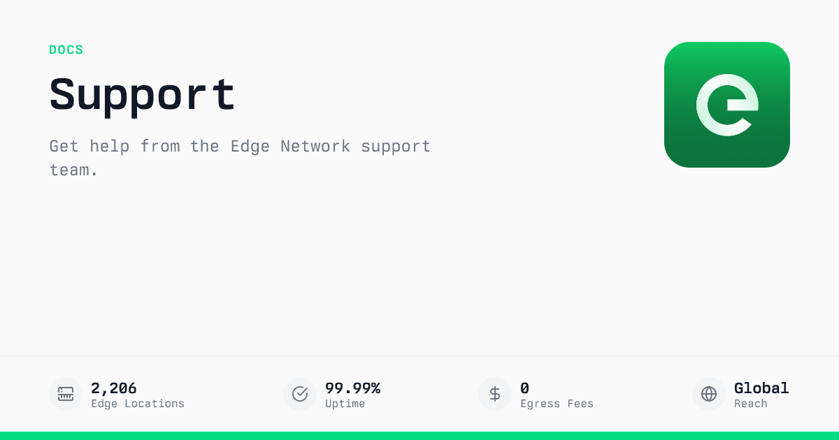 Support Tickets | Edge Documentation