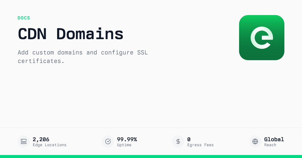 Domains & SSL | Edge Documentation