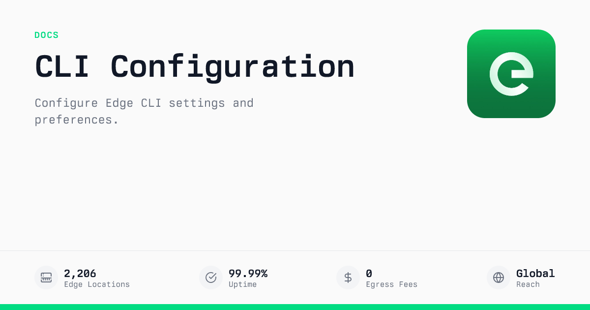 CLI Configuration | Edge Documentation