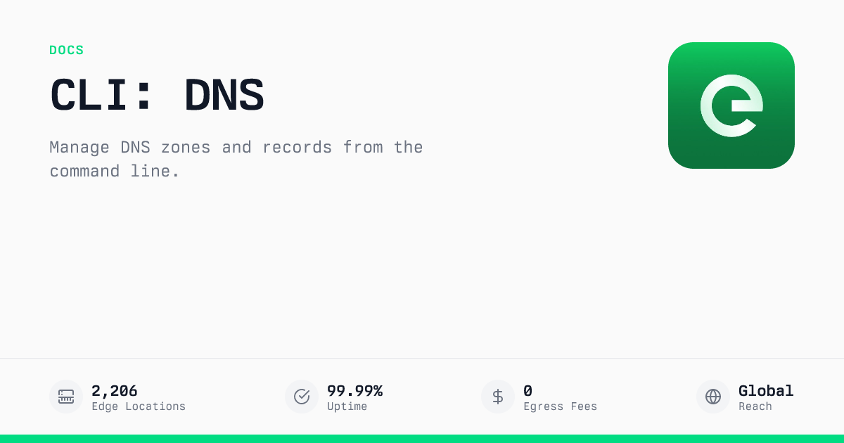 CLI DNS Commands | Edge Documentation