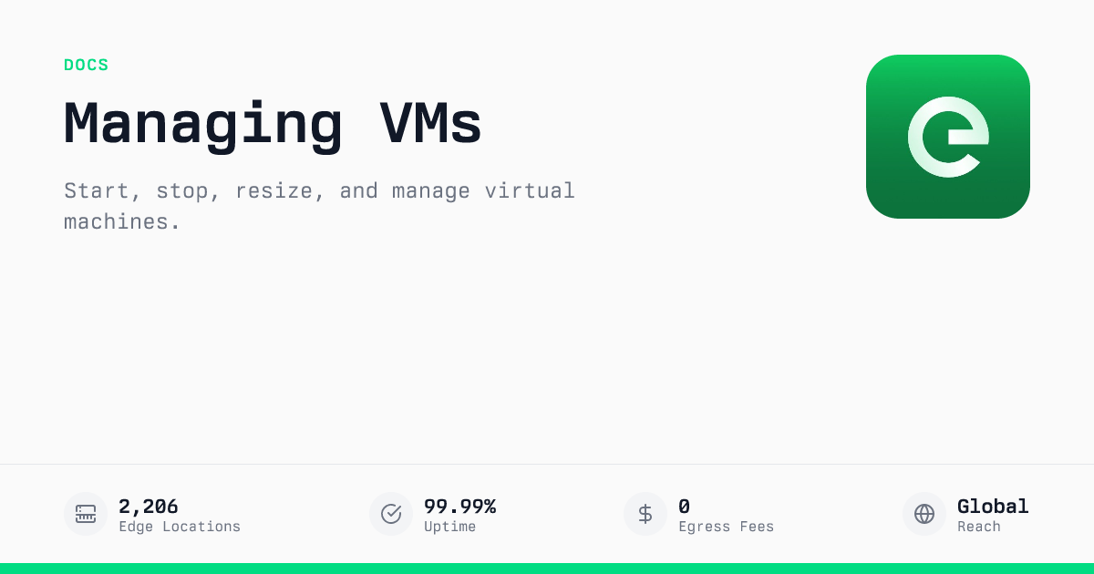 Managing Virtual Machines | Edge Documentation