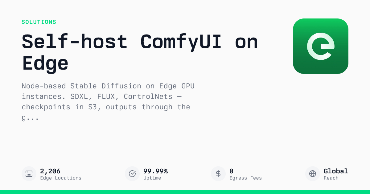 Edge Diffusion Self-host ComfyUI on Edge | Node-based Stable Diffusion on GPU VMs