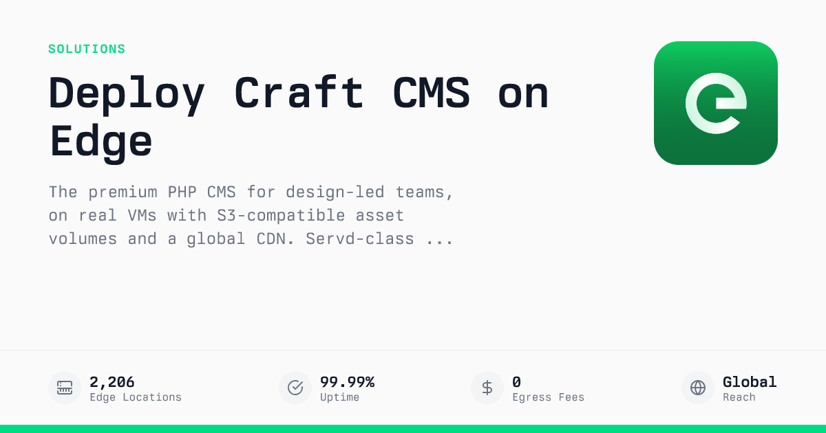 Deploy Craft CMS on Edge | Premium PHP CMS for design-led teams