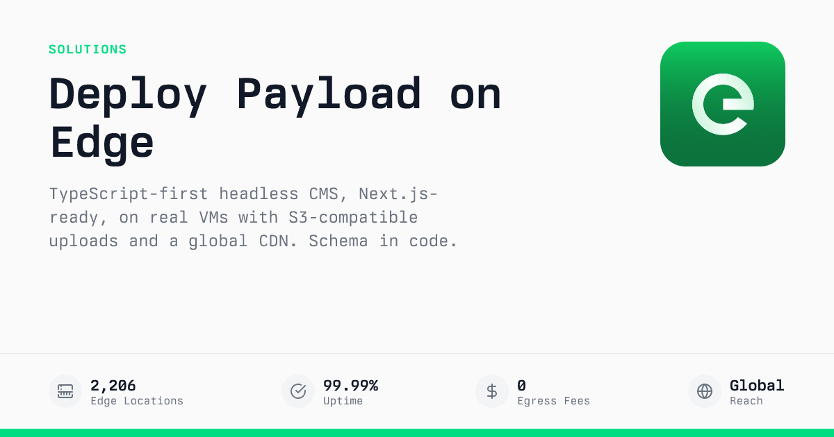 Deploy Payload on Edge | TypeScript-first headless CMS, Next.js-ready