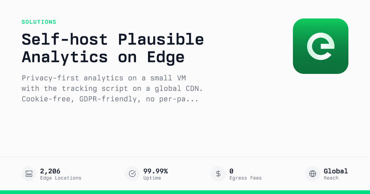 Self-host Plausible Analytics on Edge | Privacy-first, GDPR-friendly