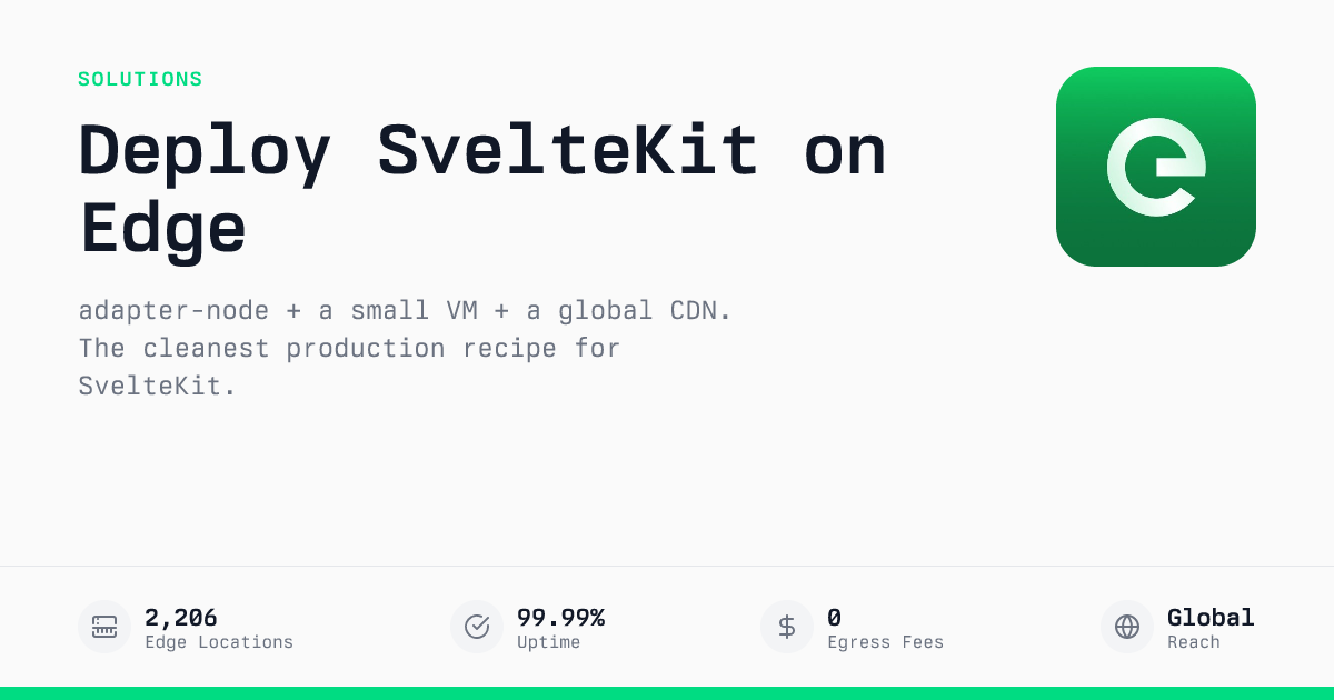 Deploy SvelteKit on Edge | Tiny, fast, Node-friendly hosting